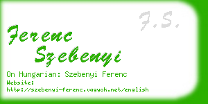 ferenc szebenyi business card